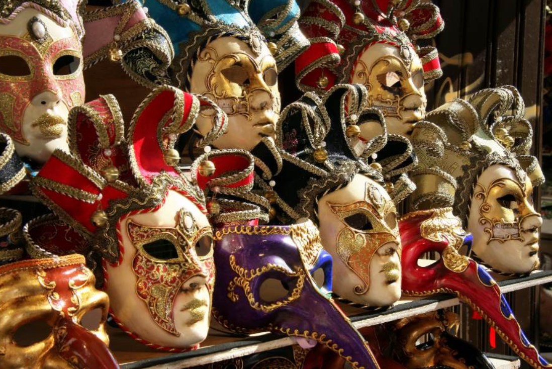 Colourful ornate carnival masks
